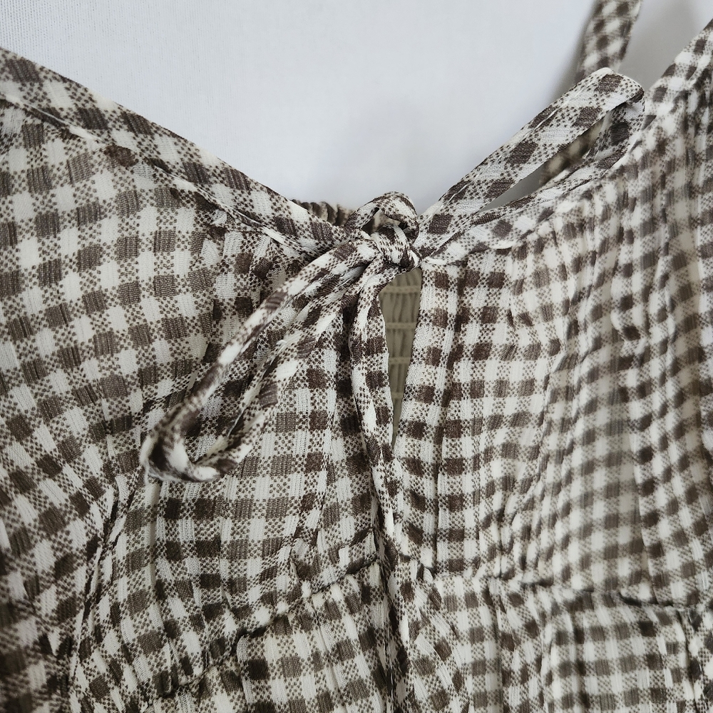 American Eagle Gingham Babyboll Tank Size L - Picture 3 of 6